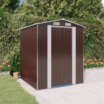 vidaXL Abri de jardin Marron foncé 192x191x223 cm Acier galvanisé 3147460