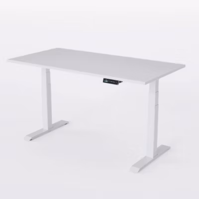 AUM WORLD Bureau Assis Debout Électrique, 180×80, 2 moteurs, 8 Mémoires, 62-127cm, Blanc