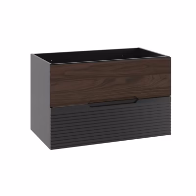 Meuble sous-vasque 80cm Sylla Noir et bois