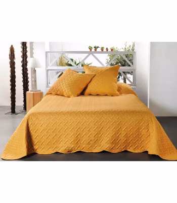 Boutis contemporain moutarde – 230x250cm – Moutarde
