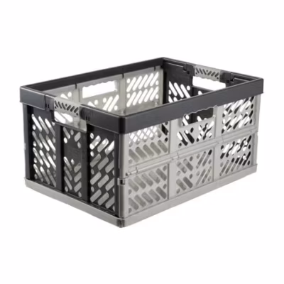Casier de rangement professionnel pliant 45 litres – Gris