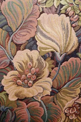 ESTAhome papier peint panoramique motif floral brodé rose terracotta 186 x 279 cm