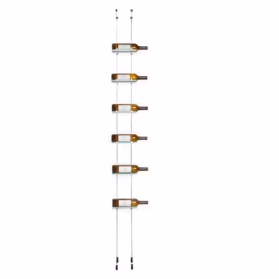 Porte-bouteille de vin suspendues Kit 6 bouteilles Chrome
