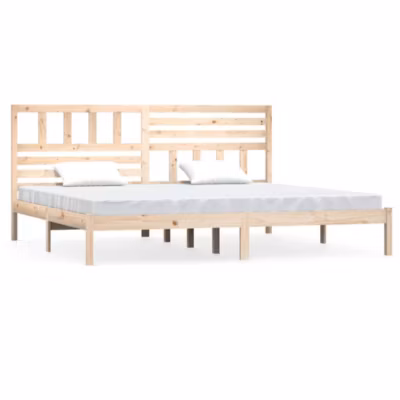 Lit double, Lit adulte, Cadre de lit sans matelas bois massif de pin 200×200 cm
