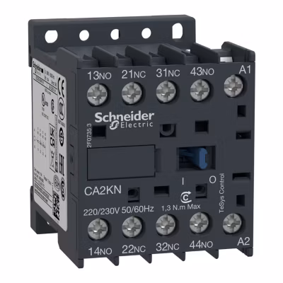 Ca2kn22p7 Schneider – Contacteur Tétrapolaire – 2no+2nf – 10a – Bobine 230vca – Vis – Ca2kn