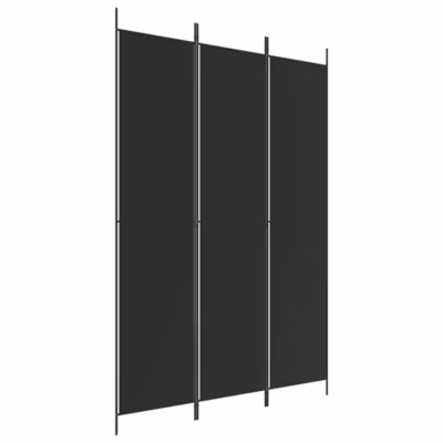 Cloison de séparation 3 panneaux Noir 150×220 cm Tissu vidaXL