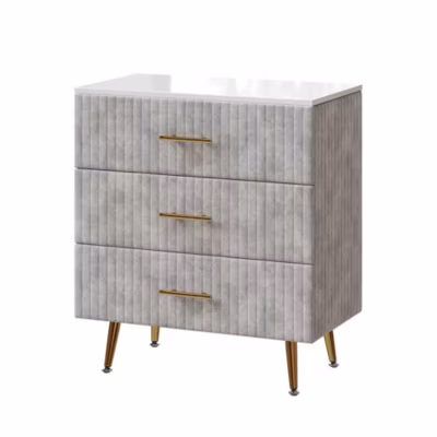 Vicco Commode Gris 70×78.5cm avec 3 tiroirs