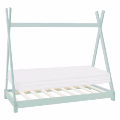 Lit d&rsquo;enfant ML-Design Tipi 80×160 cm menthe en bois de pin massif style indien avec sommier matelas