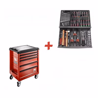 Servante D&rsquo;atelier Roll M3 – 6 Tiroirs + 62 Outils Facom Roll.contactpf 569 X 421 X 60 Mm