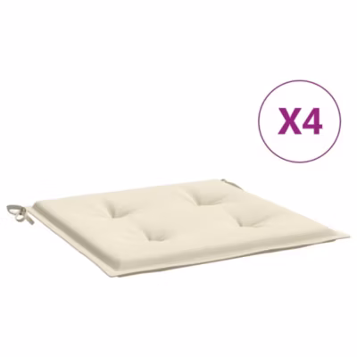 Coussins de chaise jardin lot de 4 crème 50x50x3cm tissu oxford – Prolenta Premium