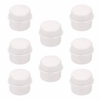 8 Un. Butée de porte adhésive en bois laqué blanc – Diamètre 37MM
