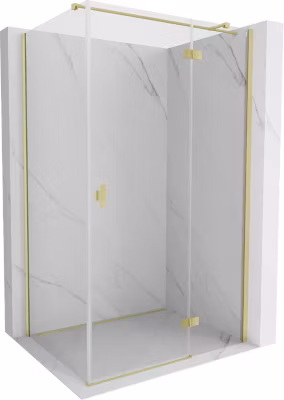 Mexen Mist-H T cabine de douche pivotante droite 95 x 75 cm, transparent, or brossé – 8A5T-095-075-55-00-P