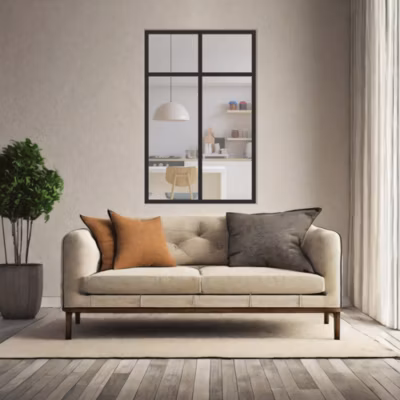 Verrière 2 sections avec imposte – L x H : 69 x 125 cm – Laqué noir 9005 granité – vitrages inclus