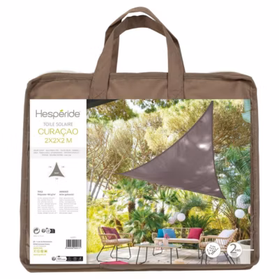 Voile d&rsquo;ombrage triangulaire Curacao Taupe – Hespéride