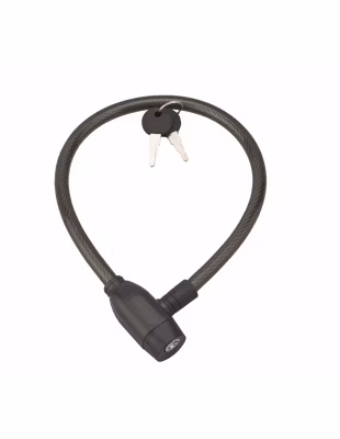 Antivol à clé Twisty, câble acier, vélo, 12mmx0.6m, 2 clés, noir – THIRARD