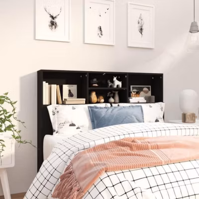 vidaXL Armoire de tête de lit Blanc 120x19x103,5 cm