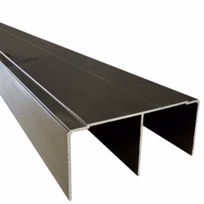 Rail haut alu pour placard coulissant – 1950mm – Poli Bronze