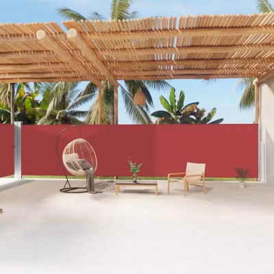 vidaXL Auvent latéral rétractable Rouge 180×1200 cm 318077
