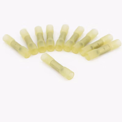 Lot de 10 Cosses de connexion thermorétractables isolées JAUNE