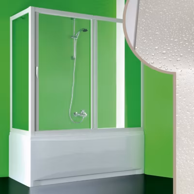 Cabine douche Pare-Baignoire 80×180 CM en acrylique mod. Plutone avec ouverture centrale