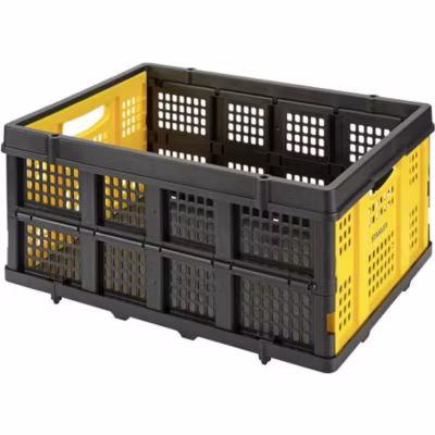 STANLEY SXWTD-FT505 Bac pliable 50 L noir et jaune, 568 x 410 x 272 mm, capacité 25 kg