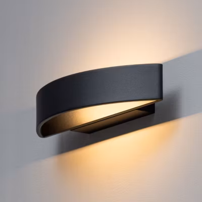 Applique noire demi-cercle LED – Attica