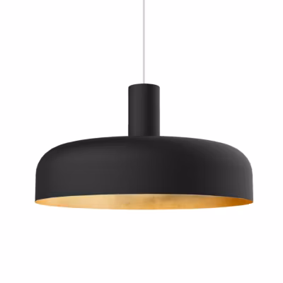 LUMICOM – NADIR Suspension, 1X E27, max 42W, métal, noir mat/feuille d&rsquo;or, D.40cm