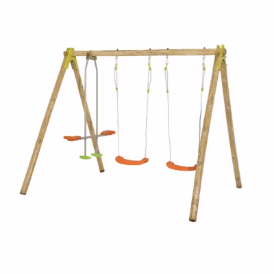 Portique bois 1,90 m Natura Berry 4 enfants