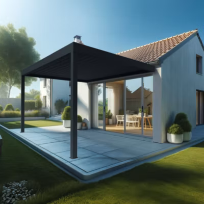 Pergola Bioclimatique AVANOA 4,00×3,038 M Vérin à Télécommande (Gris anthracite)