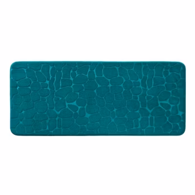 Tapis de Bain 50 x 120 cm Microfibre Unie Relief Ricochet Ultra Doux & Absorbant Emeraude