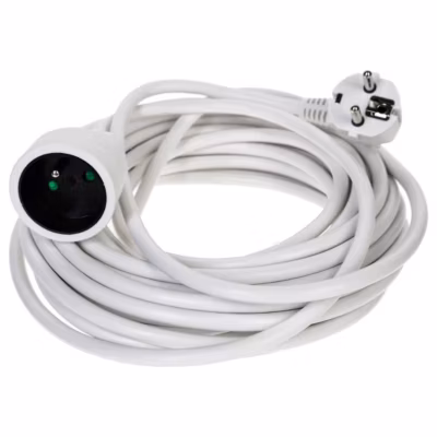 Rallonge prise avec terre 10m – Blanc- 5five