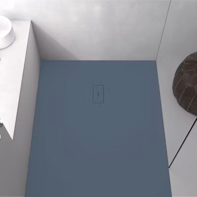 Receveur de douche 70 x 70 cm extra plat FUSION en resine surface ardoisee anthracite