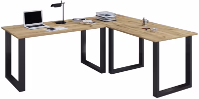 Bureau Lona H. 76 x L. 130 x P. 130 cm Noir / Jardin