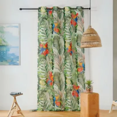 Voilage tamisant et exotique (150×260 cm – Vert)