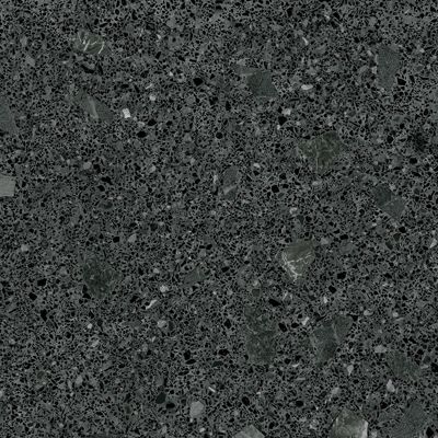 Carrelage sol / mur effet terrazzo noir brillant 80×80 cm MISCELA GRAFITO POLISHED