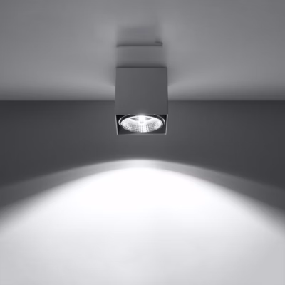 Plafonnier en aluminium 1 ampoule 3000K – 12x12x11cm Sollux
