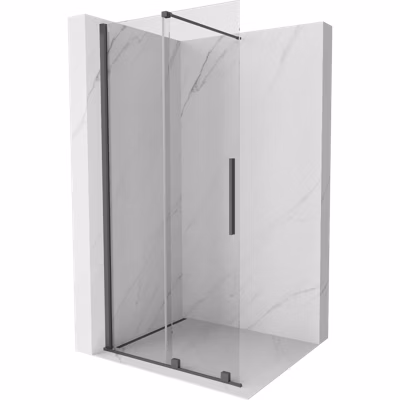 Mexen Velar paroi de douche coulissante Walk-in 120 x 200 cm, transparent 8 mm, gris canon brossé – 871-120-000-03-66