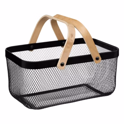 Corbeille en métal 40×26 cm Noir Mayaj – 5Five