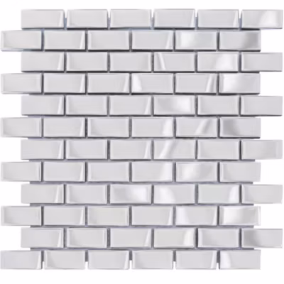 MOSAIQUE LES TENDANCES BRIQUETTE CHROME 1 PLAQUE 30 x 30 CM CASA LINEA
