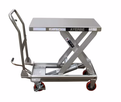 Table hydraulique inoxydable 450 kg, 450×500 mm, hauteur 890 mm