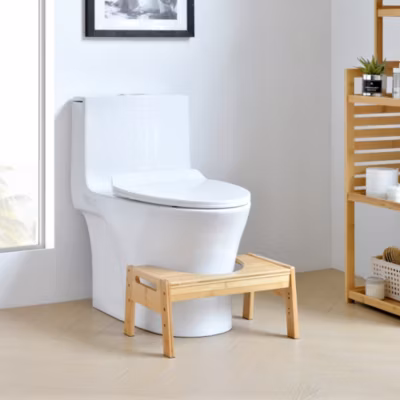 Tabouret physiologique de toilettes Kalajoki réglable en hauteur en.casa