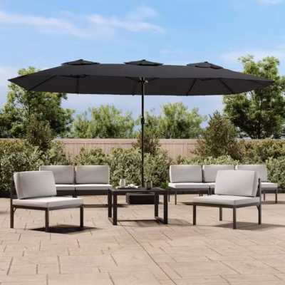 vidaXL Parasol à double tête anthracite 449×245 cm 362947