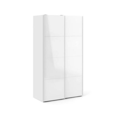 Garde-robe 2 portes Severin, Meubles de chambre, Penderie de plain-pied, Placard à vêtements, 122×62 h220 cm, Blanc