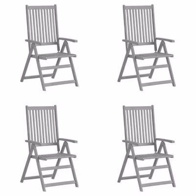 vidaXL Lot de 4 Chaises Inclinables de Jardin, Sièges de Terrasse, Chaises de Balcon, Meubles de Patio Jardinage Extérieur, 306551