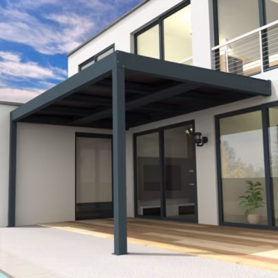 Pergola solaire photovoltaïque HELIOLITE 5,788×3,999m 10 panneaux (Gris anthracite RAL 7016)