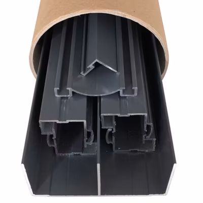 Kit de quincaillerie Styldoor en alu pour placard coulissant avec freins et balais H2.5m x L3m, 2 vantaux, finition Gris ardoise
