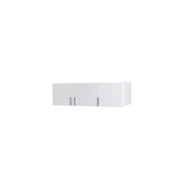 Surmeuble darmoire 3 portes  Collection FLEX  L136 x H40 x P54 cm  Blanc brillant  Style design