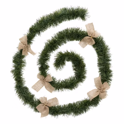 Guirlande de Noël boa vert nœuds en jute 100x4x2.7m – Atmosphera