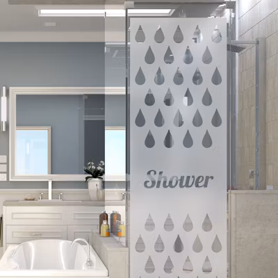 Film Fenêtre Anti Regard Occultant – SHOWER – Stickers Autocollant Brise-Vue pour Vitre & Porte de Douche – 120x35cm
