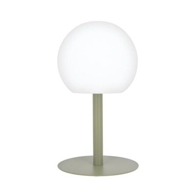 Lampe à poser POP – boule kaki rechargeable en métal LED IP44, 400 lumens, CCT et dimmable, hauteur ajustable